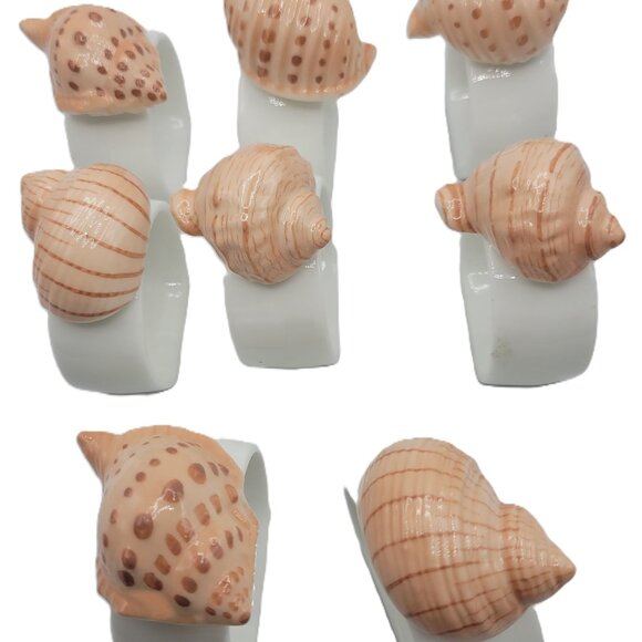 Set of 8 Napkin Rings Whimsical Sea Shells - Picture 2 of 8